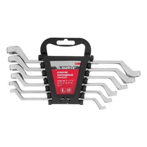 Набор ключей накидных, 6-17 мм, CR-V, 6 шт, полированный хром Matrix по ценам производителя в Челябинске с доставкой по всей России