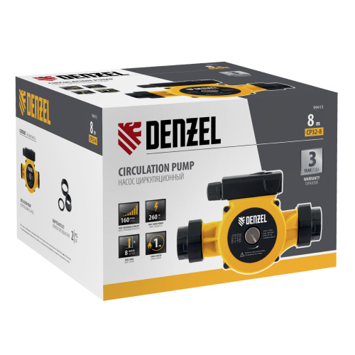 Циркуляционный насос CP32-8, напор 8 м, 160 л/мин, 1 м кабель, монт. длина 180 мм Denzel по ценам производителя в Челябинске с доставкой по всей России