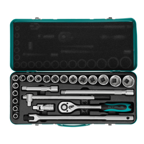 Набор торцевых головок с трещоткой 1/2", 24 предмета Stels по ценам производителя в Челябинске с доставкой по всей России