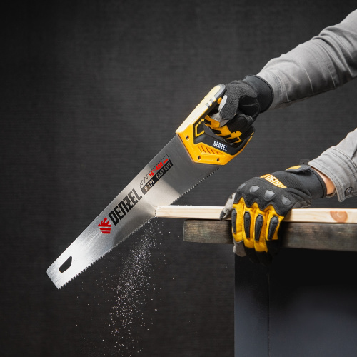 Ножовка по дереву, 400 мм, 9 TPI, зуб 3D, двухкомпонентная рукоятка Denzel по ценам производителя в Челябинске с доставкой по всей России