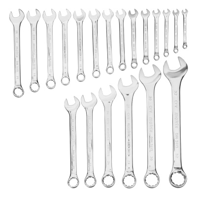 Набор ключей комбинированных 6-32 мм, 20 шт, CrV, полированный хром Matrix по ценам производителя в Челябинске с доставкой по всей России