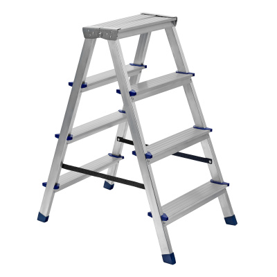 Стремянка двусторонняя 4 ступени, алюминиевая, Сибртех по ценам производителя в Челябинске с доставкой по всей России
