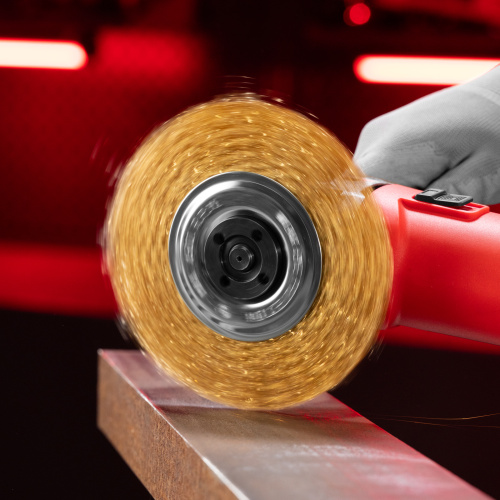 Щетка для УШМ, 150 мм, посадка 22.2 мм, плоская, латунированная витая проволока Matrix по ценам производителя в Челябинске с доставкой по всей России