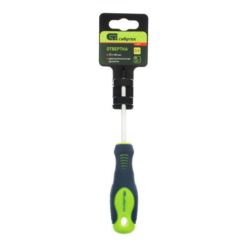 Отвертка, PZ1 х 80 мм, CrV, двухкомпонентная рукоятка Сибртех по ценам производителя в Челябинске с доставкой по всей России