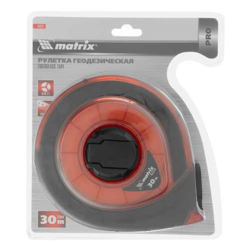 Рулетка геодезическая 30 м х 15 мм, закрытый корпус, фибергласовая лента, двусторонняя шкала, Pro Matrix по ценам производителя в Челябинске с доставкой по всей России
