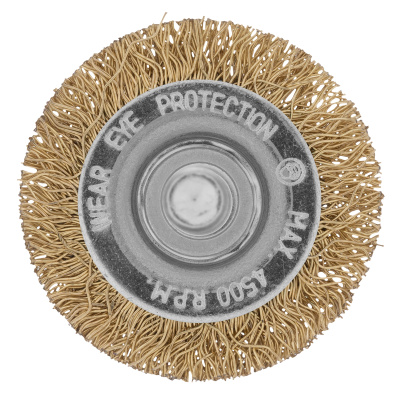 Щетка для дрели, 40 мм, плоская со шпилькой, латунированная витая проволока Matrix по ценам производителя в Челябинске с доставкой по всей России