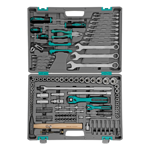 Набор инструментов, 1/4", 1/2", Cr-V, S2, усиленный кейс, 119 предметов Stels по ценам производителя в Челябинске с доставкой по всей России