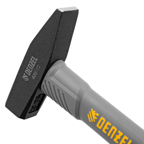 Молоток слесарный, 400 г, кованый, фибергласовая рукоятка c TPR покрытием Denzel по ценам производителя в Челябинске с доставкой по всей России