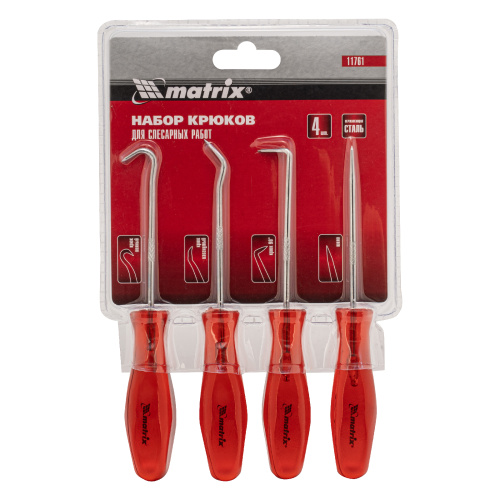 Набор крюков для слесарных работ, 4 шт Matrix по ценам производителя в Челябинске с доставкой по всей России