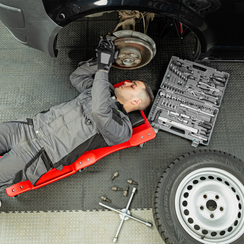 Лежак ремонтный на шести колесах, 1000 х 475 х 128 мм, пластиковый Matrix по ценам производителя в Челябинске с доставкой по всей России