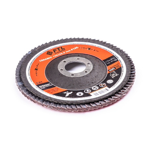 Круг лепестковый с керамическим абразивом для шлифования по нержавеющей стали FTL Everest 29 125 х 22,2 мм P100 купить в Москве с доставкой по всей России | ProtosMarket.ru