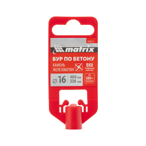 Бур по бетону, 16 x 400 мм, SDS PLUS c крестовой пластиной MATRIX по ценам производителя в Челябинске с доставкой по всей России