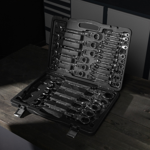 Набор ключей комбинированных, трещоточных шарнирных 22 шт. Matrix по ценам производителя в Челябинске с доставкой по всей России