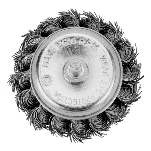 Щетка для дрели, 75 мм, "чашка" со шпилькой, крученая металлическая проволока Matrix по ценам производителя в Челябинске с доставкой по всей России