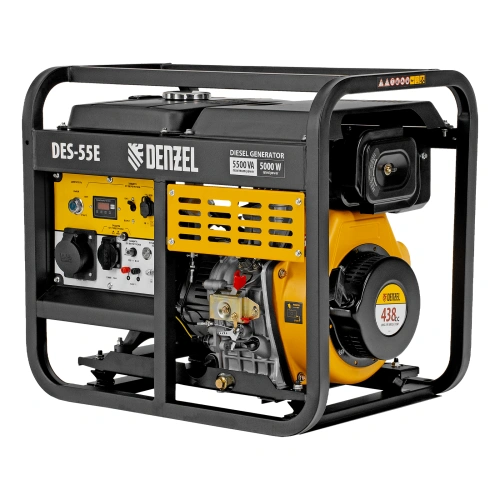 Генератор дизельный DES-55E, 5,5 кВт, 230 В, 11 л, электростартер Denzel по ценам производителя в Челябинске с доставкой по всей России