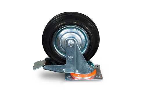Колесо поворотное резина SCb 80 200 мм с тормозом (N) по ценам производителя в Челябинске с доставкой по всей России