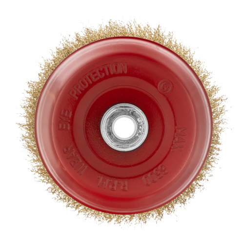 Щетка для УШМ, 150 мм, М14, "чашка", латунированная витая проволока Matrix по ценам производителя в Челябинске с доставкой по всей России