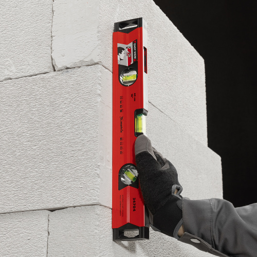 Уровень алюминиевый магнитный, 400 мм, фрезерованный, 3 глазка (1 зеркальный) усиленный Matrix по ценам производителя в Челябинске с доставкой по всей России