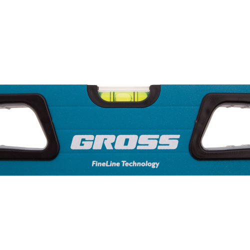 Уровень алюминиевый, 600 мм, усиленный с ударопрочными заглушками, рукоятки, 3 глазка Gross по ценам производителя в Челябинске с доставкой по всей России