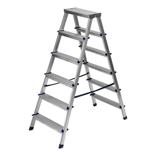 Стремянка двусторонняя 6 ступеней, алюминиевая, Сибртех по ценам производителя в Челябинске с доставкой по всей России