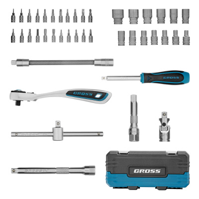 Набор инструментов, 1/4", CrV, 120 зубьев, 42 предмета Gross купить в Москве с доставкой по всей России | ProtosMarket.ru