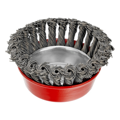 Щетка для УШМ, 100 мм, М14, "чашка", крученая проволока 0.8 мм Matrix по ценам производителя в Челябинске с доставкой по всей России