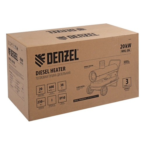Дизельная тепловая пушка NHG-20i, 20 кВт, 600 м3/ч, непрямой нагрев, цифровой термостат Denzel по ценам производителя в Челябинске с доставкой по всей России