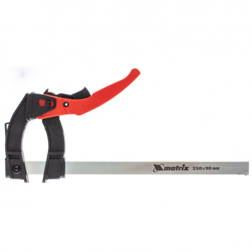Струбцина реечная быстрозажимная, пластиковый корпус рычажно-храповой механизм, 250 х 90 х 340 мм, штанга 5 х 20 мм Matrix по ценам производителя в Челябинске с доставкой по всей России
