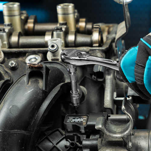 Ключ-трещотка 1/4", CrV, 90 зубьев, усиленный, хром Gross по ценам производителя в Челябинске с доставкой по всей России