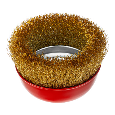 Щетка для УШМ, 125 мм, М14, "чашка", латунированная витая проволока Matrix по ценам производителя в Челябинске с доставкой по всей России