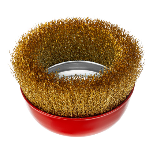 Щетка для УШМ, 125 мм, М14, "чашка", латунированная витая проволока Matrix по ценам производителя в Челябинске с доставкой по всей России