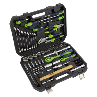 Набор инструментов 76 предметов CrV, 1/2", 1/4" Сибртех по ценам производителя в Челябинске с доставкой по всей России