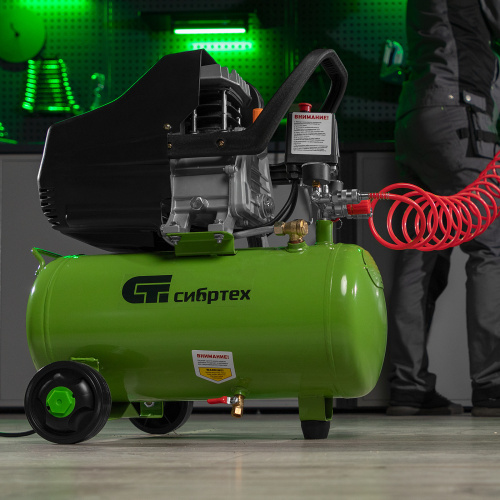 Компрессор воздушный КК-1500/24, 1.5 кВт, 198 л/мин, 24 л, прямой привод, масляный Сибртех по ценам производителя в Челябинске с доставкой по всей России