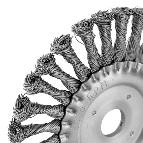 Щетка для УШМ 175 мм, посадка 22.2 мм, плоская, крученая металлическая проволока Сибртех по ценам производителя в Челябинске с доставкой по всей России