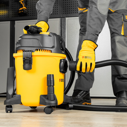 Пылесос строительный RVC20, 1400 Вт, бак 20 л, шланг 3 м, розетка с автосинхр. Denzel по ценам производителя в Челябинске с доставкой по всей России