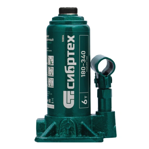 Домкрат гидравлический бутылочный, 6 т, 180-340 мм Сибртех по ценам производителя в Челябинске с доставкой по всей России