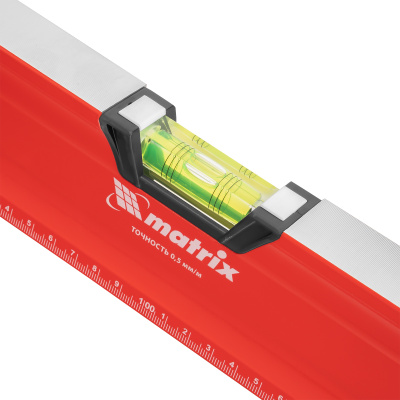 Уровень алюминиевый, магнит, фрезерованный, 3 глазка (1 зеркальный) двухкомпонентные рукоятки, 2000 мм Matrix по ценам производителя в Челябинске с доставкой по всей России