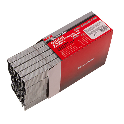 Скобы для пневматического степлера, 22 мм, ширина 1.2 мм, толщина 0.6 мм, ширина скобы 11.2 мм, 5000 шт Matrix по ценам производителя в Челябинске с доставкой по всей России