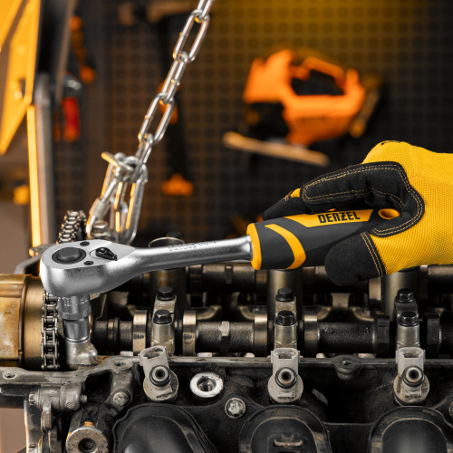 Ключ-трещотка 1/2", 90 зубьев, с быстрым сбросом, CrV Denzel по ценам производителя в Челябинске с доставкой по всей России