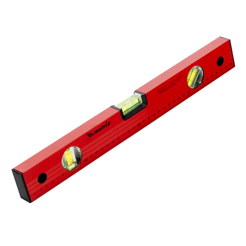 Уровень алюминиевый, 400 мм, 3 глазка, красный, линейка Matrix по ценам производителя в Челябинске с доставкой по всей России
