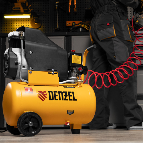 Компрессор воздушный DLC1300/24 безмасляный 1.3 кВт, 24 литра, 206 л/мин Denzel по ценам производителя в Челябинске с доставкой по всей России