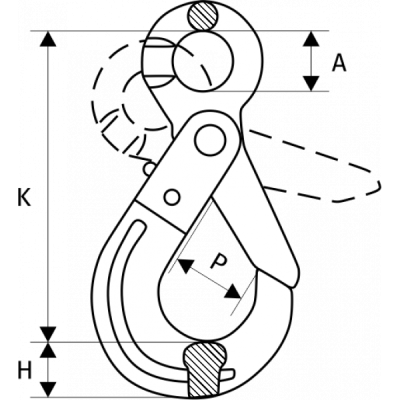 Крюк самозакрывающийся  8т, размер 16 - 8 по ценам производителя в Челябинске с доставкой по всей России