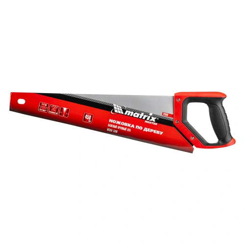Ножовка по дереву, 450 мм, зуб 2D, каленый крупный зуб 5-6 TPI, двухкомпонентная рукоятка Matrix по ценам производителя в Челябинске с доставкой по всей России