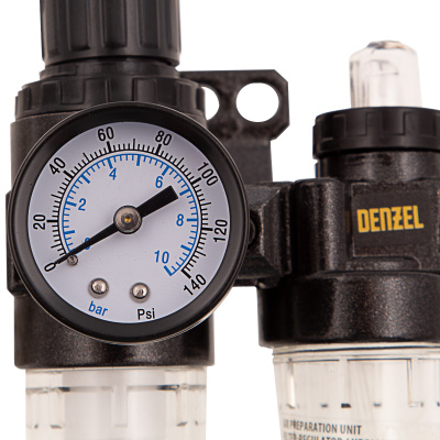 Блок подготовки воздуха регулятор-фильтр-лубрикатор FLR1500, 10 бар, 1500 л/мин, 1/4" Denzel по ценам производителя в Челябинске с доставкой по всей России