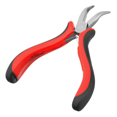 Длинногубцы изогнутые Mini, 130 мм, никелированные, авторазжим, двухкомпонентные рукоятки Matrix по ценам производителя в Челябинске с доставкой по всей России