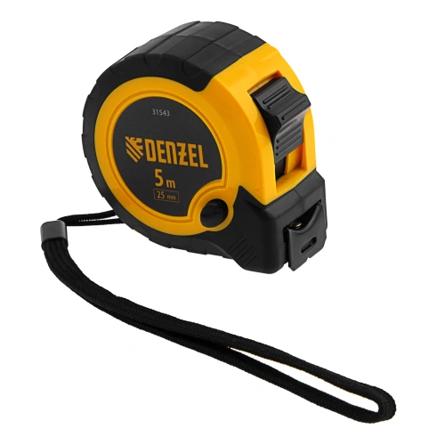 Рулетка 5м х 25мм, двухкомп. корпус, кнопка-пауза Denzel по ценам производителя в Челябинске с доставкой по всей России