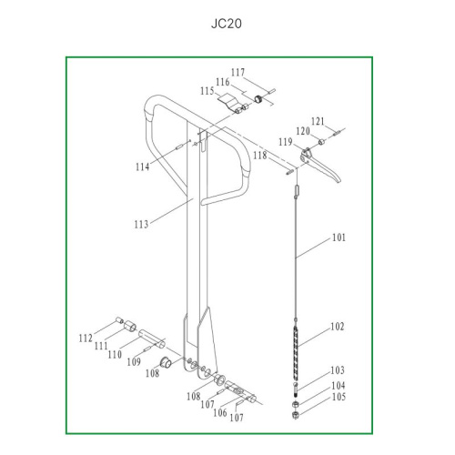 Ручка  в сборе для гидравлических тележек JC20 по ценам производителя в Челябинске с доставкой по всей России