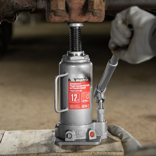 Домкрат гидравлический бутылочный, 12 т, высота подъема 230-465 мм Matrix по ценам производителя в Челябинске с доставкой по всей России