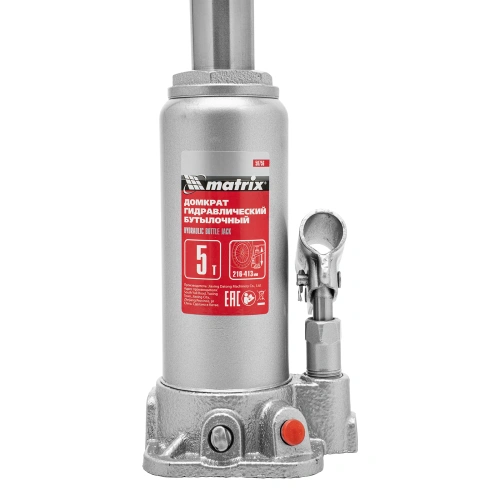 Домкрат гидравлический бутылочный, 5 т, высота подъема 216-413 мм, в пластиковый кейсе Matrix по ценам производителя в Челябинске с доставкой по всей России
