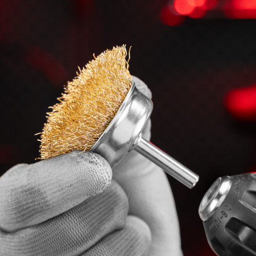 Набор щеток для дрели, 3 шт, 1 плоская, 50 мм, 2 "чашки", 25-50 мм, со шпильками Matrix по ценам производителя в Челябинске с доставкой по всей России